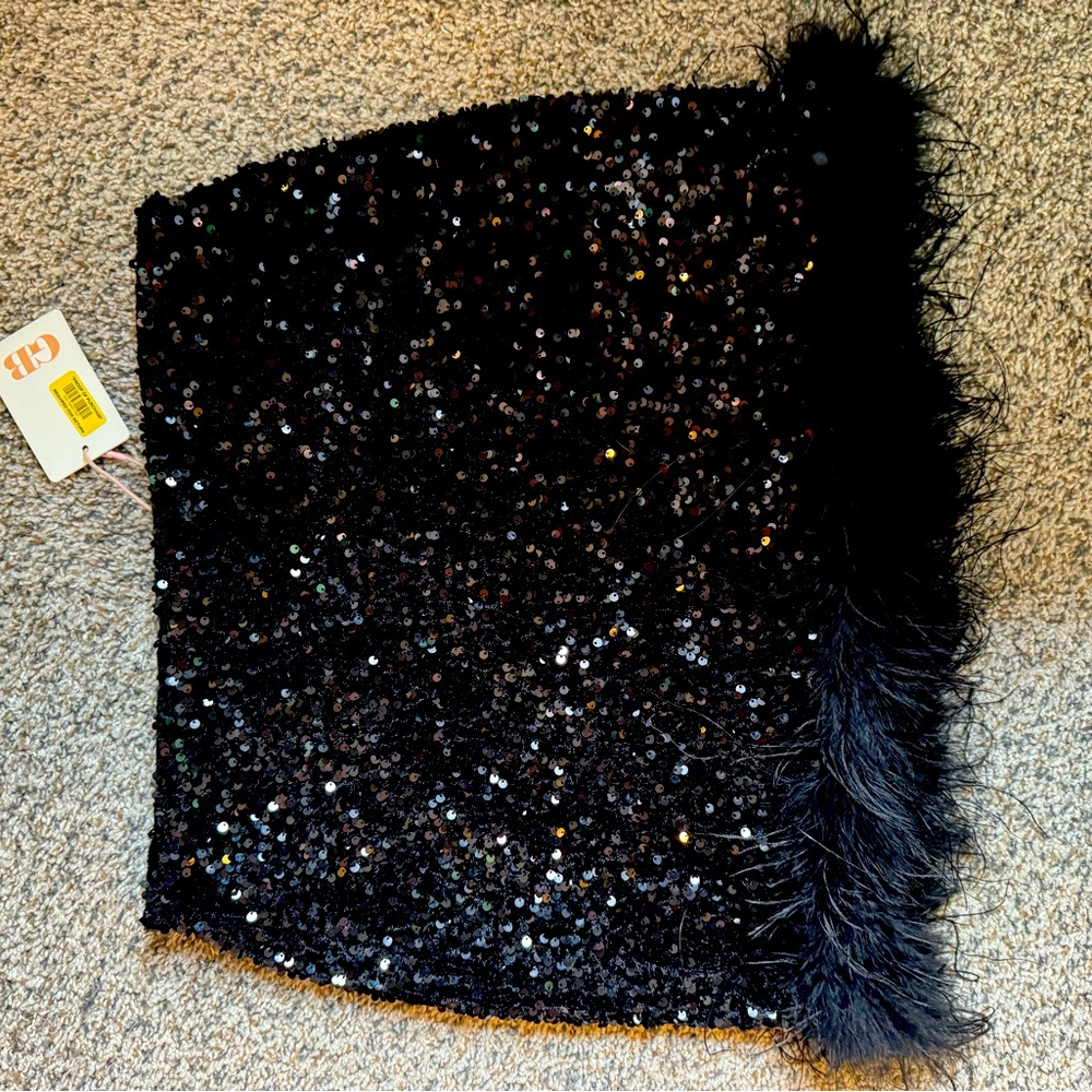 GB Black Sequin Skirt